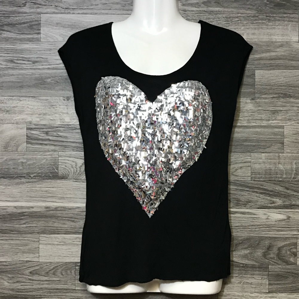 The Clas-sic Silver Sequin hear black top